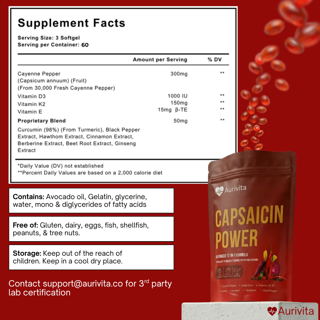 Aurivita Capsaicin Power - Cayenne Pepper Softgels